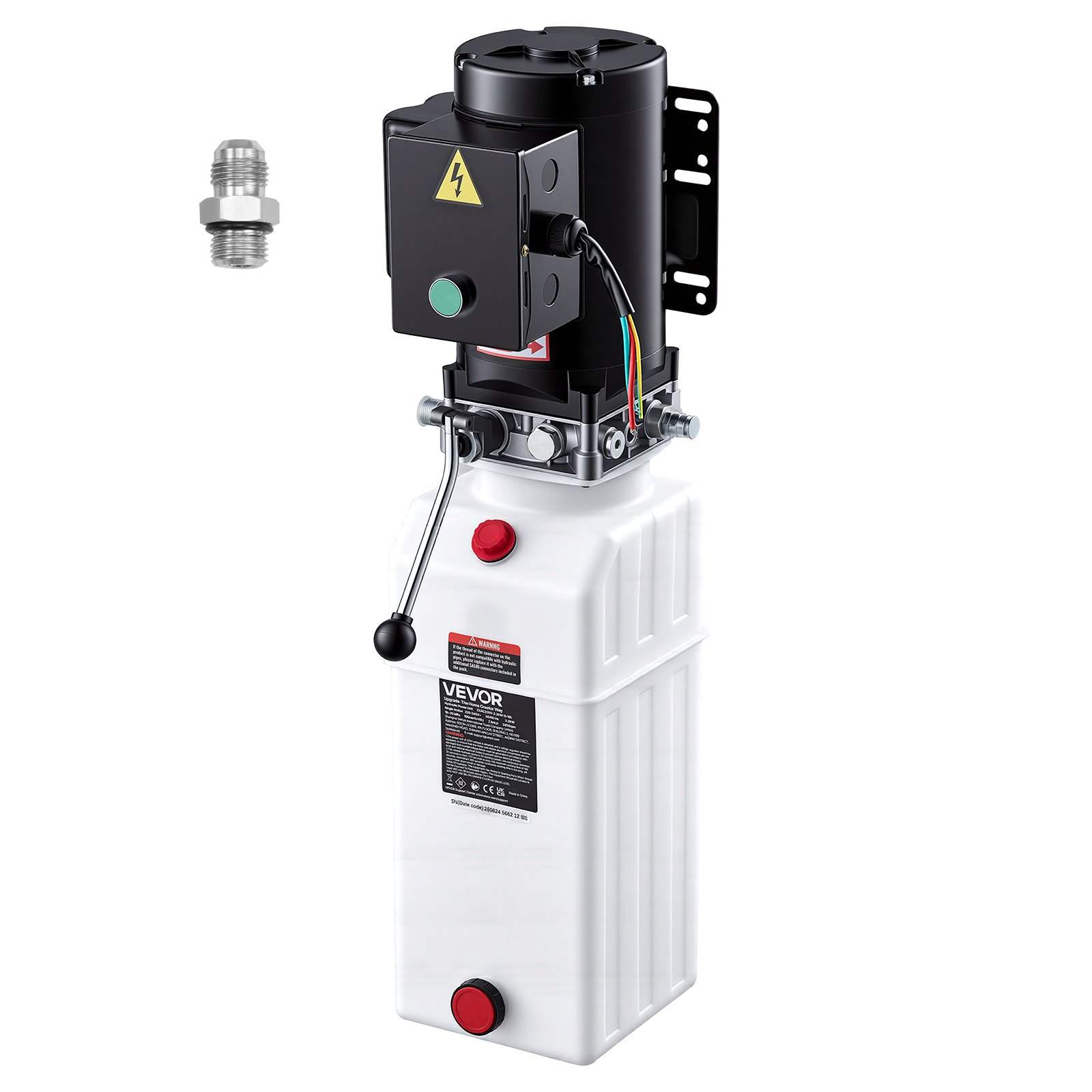 Yksitoiminen hydraulinen voimayksikkö kippiperävaunuun ja autonostimeen, 10 l, 2,2 kW, max 22 MPa, virtaus 6,3 l/min, AC 220–240 V, pystyasennus