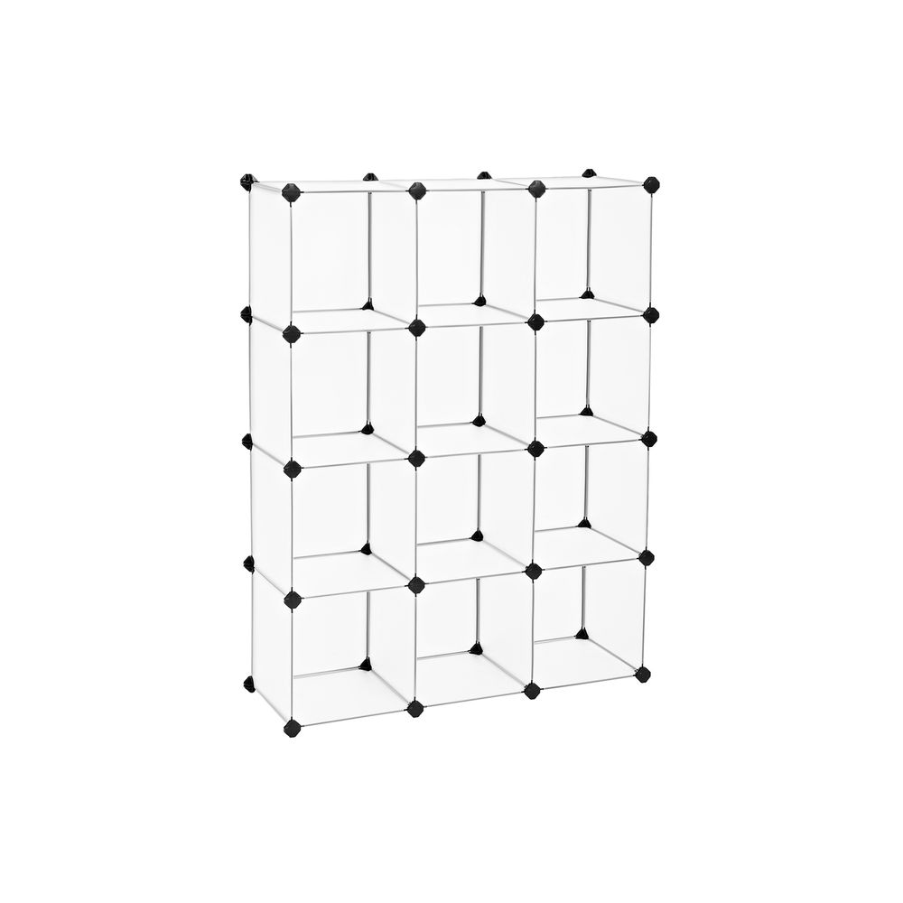 Modulaarinen hyllyjärjestelmä, 12 kuutiota, valkoinen