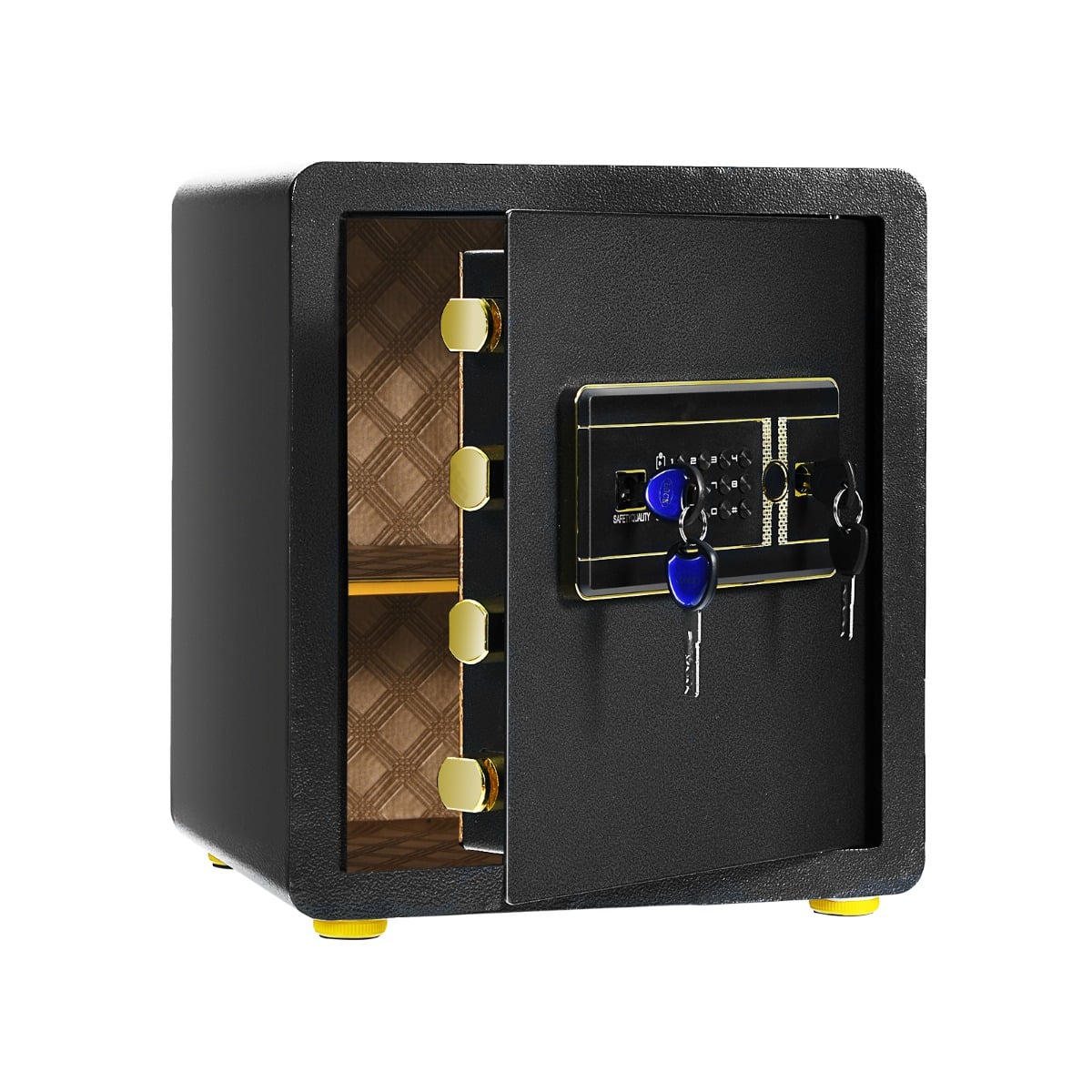 Digitaalse klaviatuuriga elektrooniline seif ja terasest turvakapp (maht 45 l, 36 x 31 x 41 cm), must