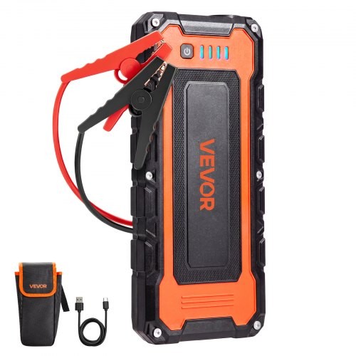 Kannettava auton apukäynnistin litiumakulla, huippuvirta 5000 A, 12 V, enintään 9,0 l bensiini- ja 8,0 l dieselmoottorille, varavirtalähde, USB-lähtö ja LED-hätävalo 3 tilalla