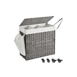 Laundry basket with wheels