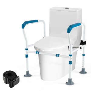 WC-istuimen turvakaide säädettävällä korkeudella ikääntyneille - sininen