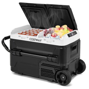 12 V:n auton jääkaappi kahdella jäähdytysvyöhykkeellä, 40 litran kannettava pakastin kompressorilla (-20 ℃ ~ 20 ℃)