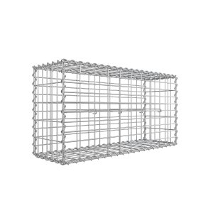 Suorakulmainen kivinen gabion 100 x 50 x 30 cm, hopea