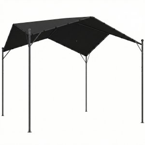 Pergola-paviljonki 3x3m, vettähylkivä, vakaa, talvenkestävä, aurinkosuoja harjakatolla ja kolmiotuilla.