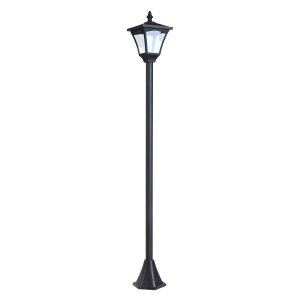 Aurinkokennolla toimiva LED-puutarhalyhty, 30 lumenia, aurinkokennovalaisin, maapiikki, 120 cm, musta