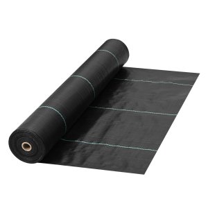 Puutarhan rikkaruohojen estokangas, 197 g/m² kestävä maisemakangas, 120 cm x 3048 cm rikkaruohojen torjunta puutarhan maanpeitteeseen, kudottu geotekstiilikangas maisemointiin, puutarhanhoitoon, aluskatteeksi, musta