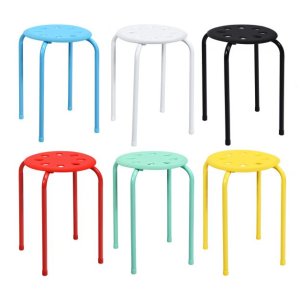 Pinottavat metallijakkarat ja värikkäät lasten jakkarat (6, 30 x 30 x 44,5 cm sarja), moniväriset