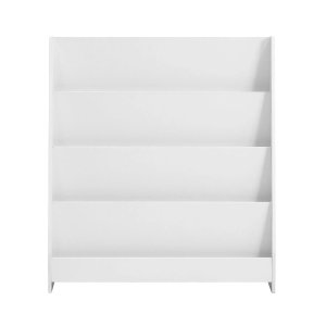 Lasten Kirjahylly, 4-Tasoinen Säilytyshylly Lastenhuoneeseen, Leikkikalu- ja Kirjahylly, Valkoinen, 80x30x88 cm