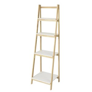 Kulmahylly 4 Hyllyllä puukuitulevyä ja kumipuuta Luonnollinen