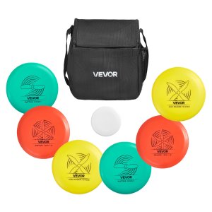 Frisbeegolfsetti, 6 kpl lentäviä kiekkoja aloittelijoille, frisbeegolfin aloitussetti, putterilla, keskitason lyönnillä, draiverilla, mukaan lukien minimerkki, kannettava reppu, ulkopihalle, nurmikolle, rannalle ja puistoon
