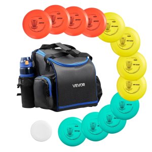 Frisbeegolfsetti, 12 kpl lentäviä kiekkoja aloittelijoille, frisbeegolfin aloitussetti, puttaajalla, keskitason lyönnillä, draiverilla, mukaan lukien minimerkki, kannettava reppu, ulkopihalle, nurmikolle, rannalle ja puistoon