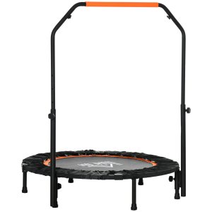 Kuntotrampoliini, kokoontaitettava, säädettävä työntöaisa, Ø102 x 123K cm, jopa 150 kg, musta