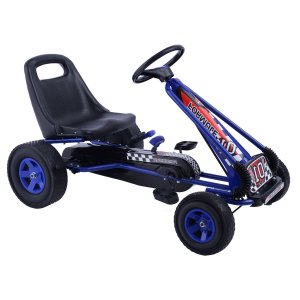 4 pyörää lapsille ratsastaa poljinmoottoripyörällä Go Kart Racer -auto ulkona leikkivä lelu - sininen